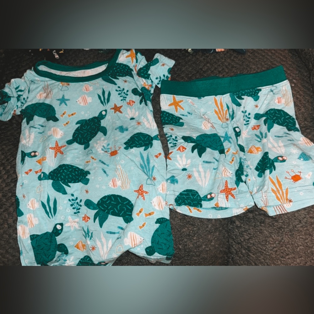 Little sleepies Sea Turtle Print pajamas